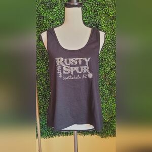 Kavio Black Rustic Spur Scottsdale AZ Rhinestone Tank Top